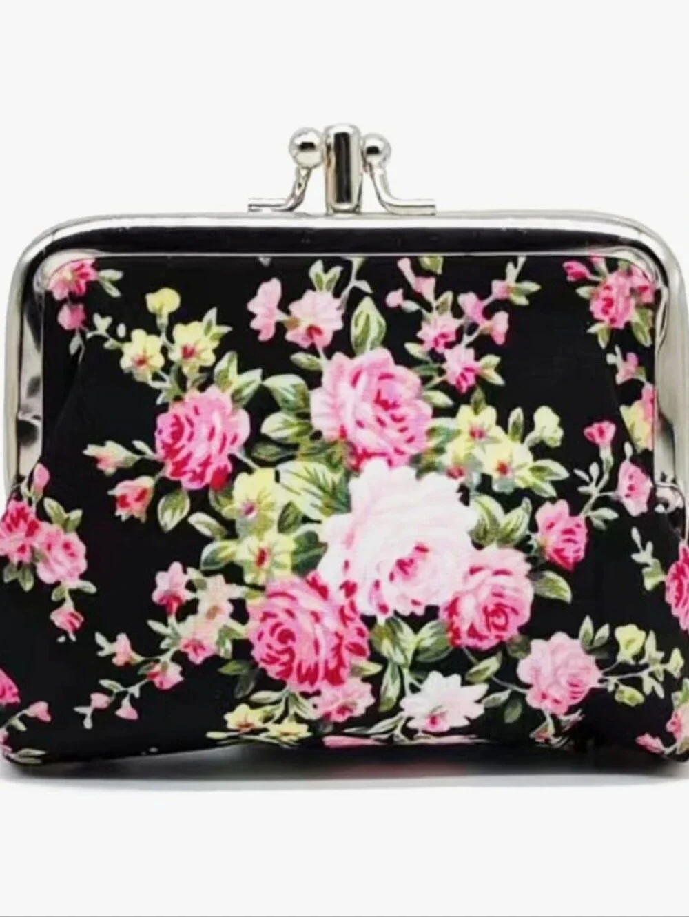 💙 2 For $40 Vintage Floral Kiss Lock Coin Purse Pocket Change Pouch